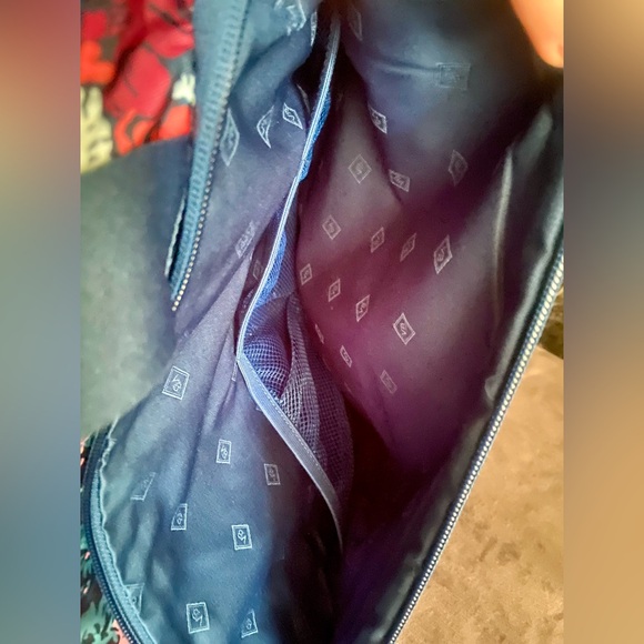 Vera Bradley Triple Slim Laptop Case Cabbage Rose Cabernet - Picture 6 of 11